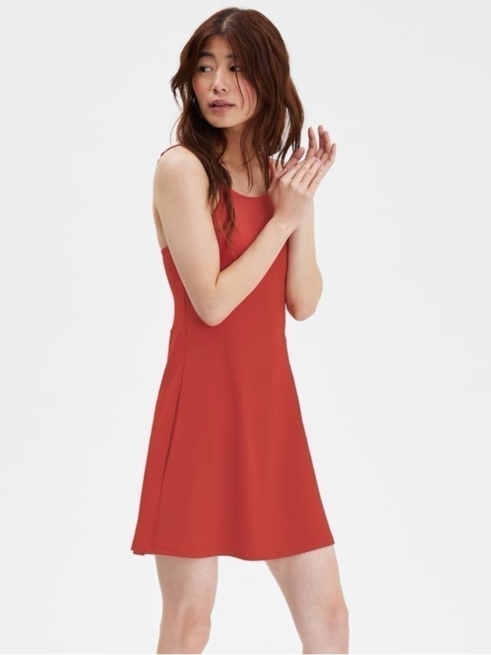 NWOT Girlfriend Collective Naomi Workout Dress Rust Size Large Athleisure Mini